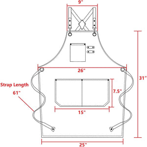 Chef Aprons for Men Women with Large Pockets, Cotton Canvas Cross Back Heavy Duty Adjustable Work Apron, Size M to Xxl(Grey)