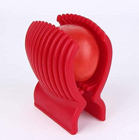 Image of Multi Use Tomato Slicer Holder Potatoes round Fruits Vegetables Tools Kitchen Cutting Aid Get Perfectly Sliced Tomato and Vegetable Slices with Half the Prep Time