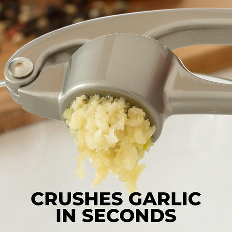 Image of Premium Garlic Press with Soft Easy-Squeeze Ergonomic Handle, Sturdy Design Extracts More Garlic Paste per Clove, Garlic Crusher for Nuts & Seeds, Professional Garlic Mincer & Ginger Press - by Zulay