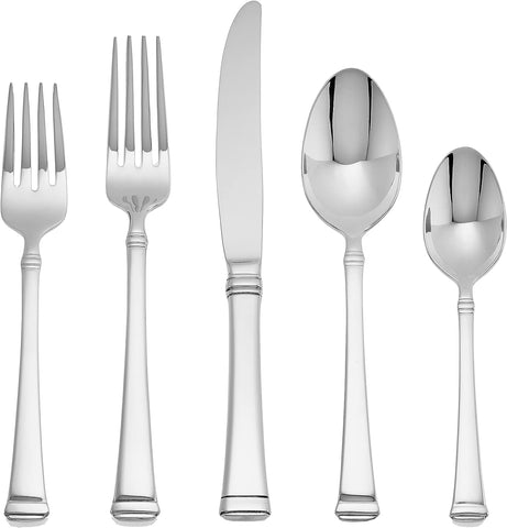 Image of Harmony 45-Piece 18/10 Stainless Steel Flatware Set with Serving Utensil Set, Service for 8