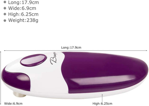 Image of Kitchen Automatic Safety Cordless One Tin Opener& Professional Electric Opener.One-Touch Switch .Smooth Can Edge.Being Friendly to Left-Hander and Arthritics!(Purple)