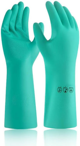Oil-Proof Dishwashing Gloves,Cotton Liner,Reusable Work Cleaning Gloves,For Kitchen Food Gardening Pet Care 1Pair