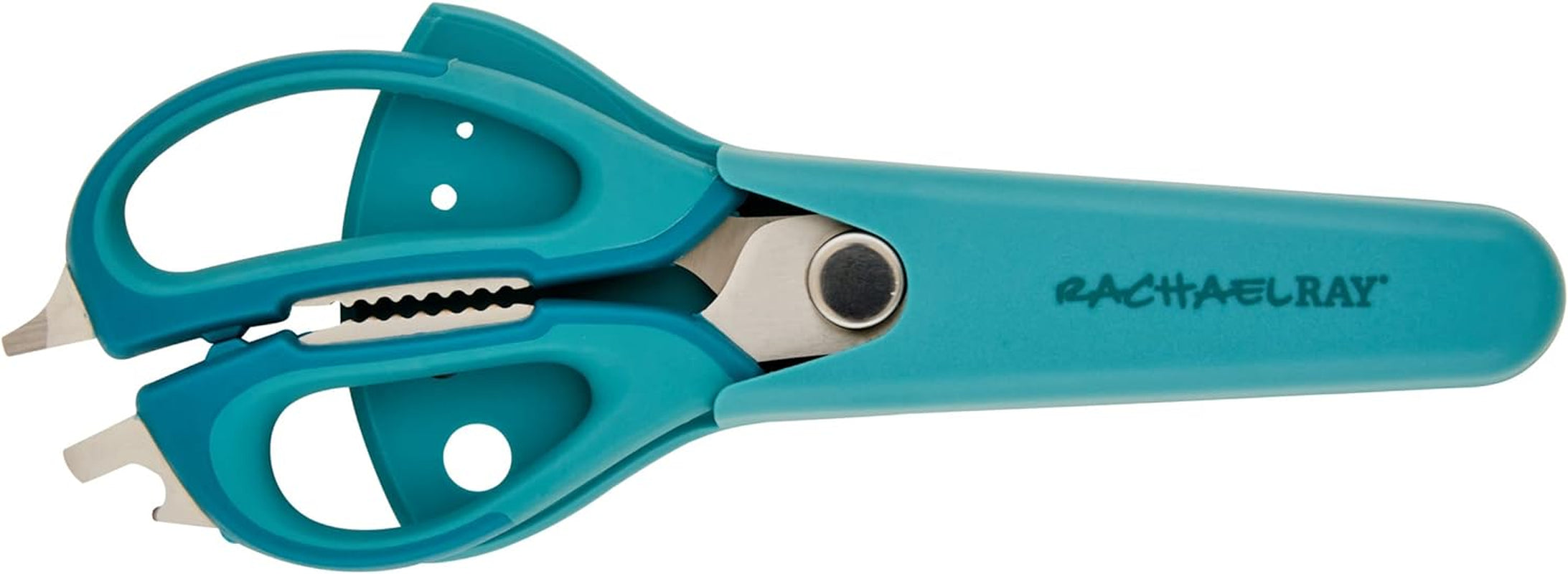 Professional Multi Shear Kitchen Scissors with Herb Stripper and Sheath, 2 Piece, Agave Blue
