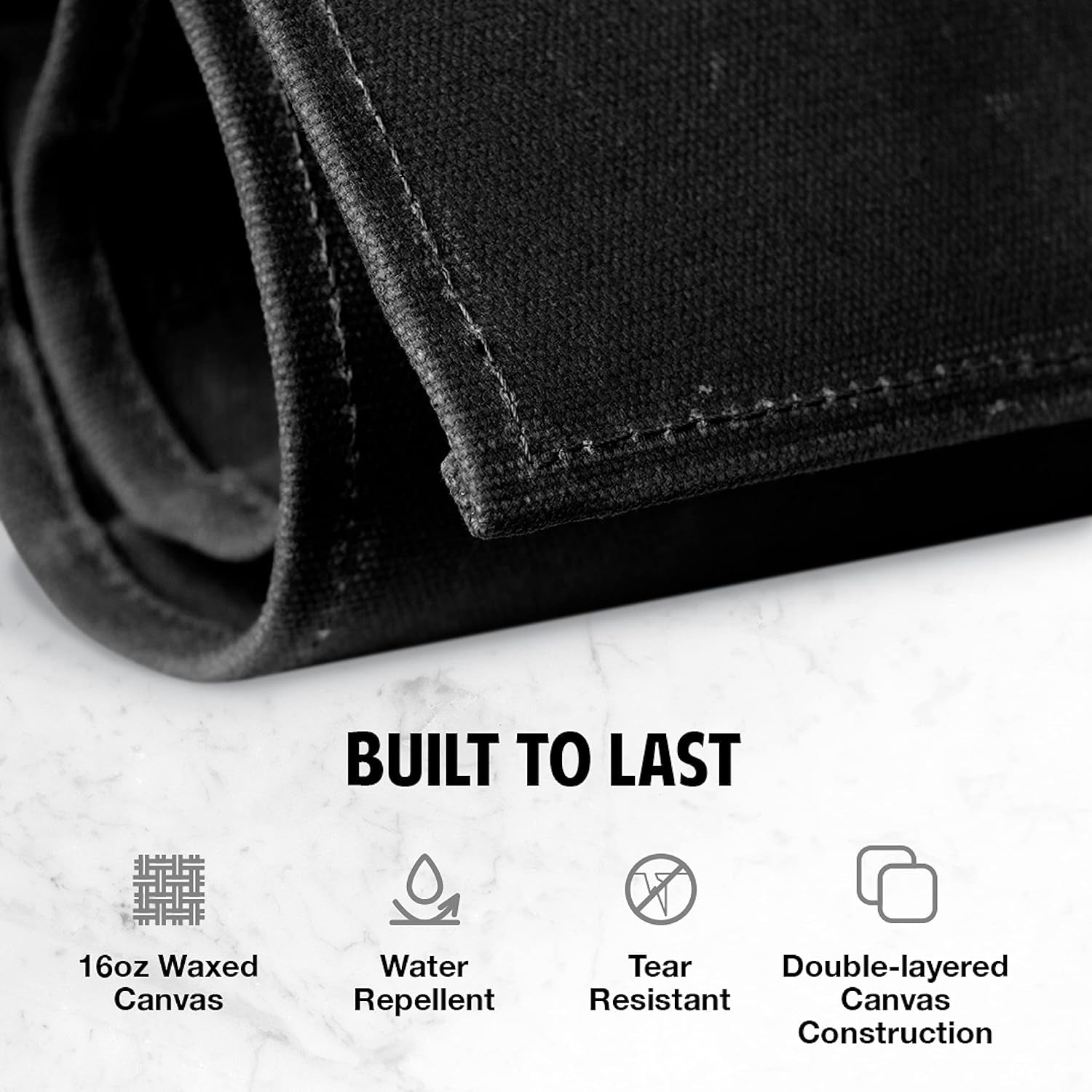 8 Pocket Knife Roll - 22” W X 17” H Waxed Canvas Carrying Case for Kitchen Knives and Kitchen Tools - Heavy Duty, Portable Knife Storage Bag for Traveling - Charcoal Knife Pouch