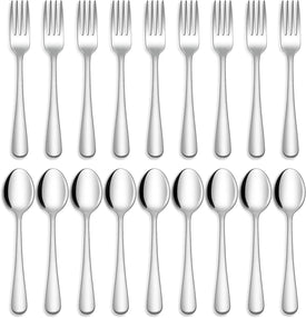 24-Piece Forks and Spoons Silverware Set, Food Grade Stainless Steel Flatware Cutlery Set for Home, Kitchen and Restaurant, Mirror Polished, Dishwasher Safe