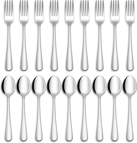 Image of 24-Piece Forks and Spoons Silverware Set, Food Grade Stainless Steel Flatware Cutlery Set for Home, Kitchen and Restaurant, Mirror Polished, Dishwasher Safe