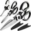 Kitchen Scissors 3 Pack - Lifetime Replacement Warranty - Heavy Duty Stainless Steel Cooking Shears for Cutting Meat, Food, Fish, Poultry Multipurpose Sharp Sissors for Dishwasher Safe