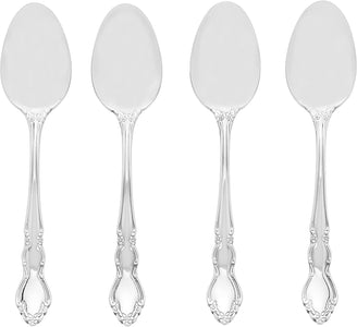 Dover Fine Flatware Teaspoons, Set of 4 , 18/10 Stainless Steel, Silverware Set, Dishwasher Safe