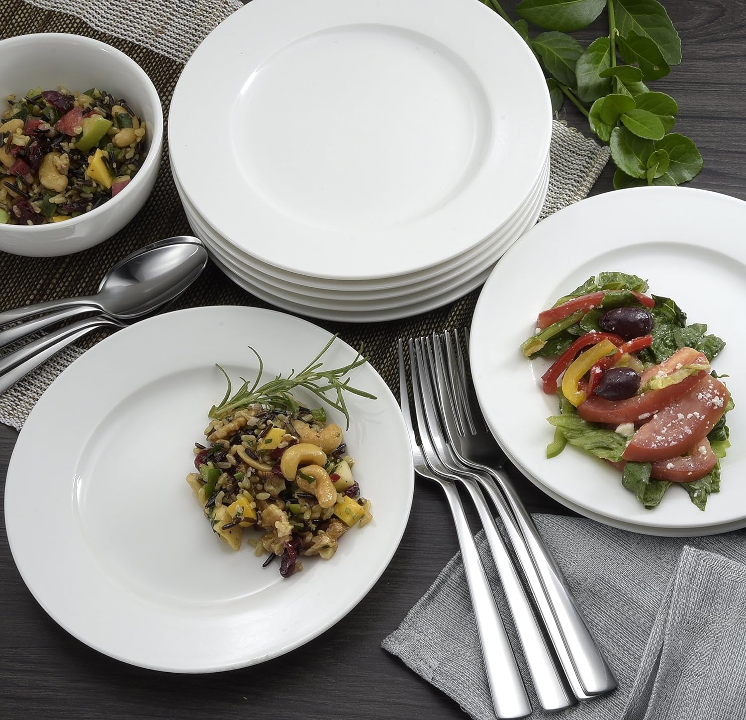 Chef'S Table 24 Piece Everyday Flatware Dining Set, 3.70 LB, Metallic