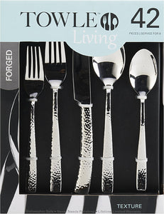 Texture 42-Piece Forged Stainless Steel Flatware Set, Service for 4