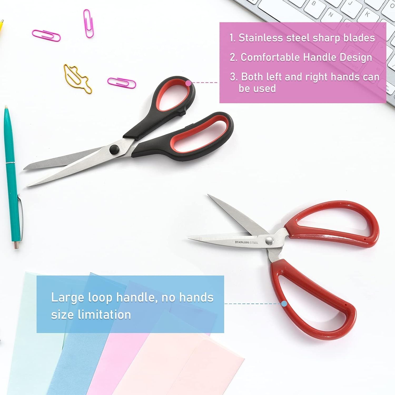 Kitchen Shears, 3 Pack Kitchen Scissors Heavy Duty Meat Scissors, Cooking Scissors, Multipurpose Stainless Steel Scissors for Chicken, Fish, Turkey, Crab, Vegetables, Pizza