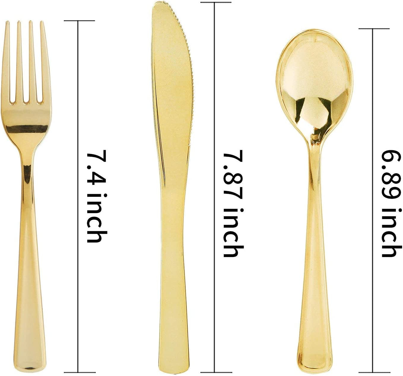 120 Pieces Gold Plastic Silverware - Disposable Flatware Set - Heavy Duty Plastic Cutlery - Silverware Includes 40 Forks, 40 Spoons, 40 Knives - Plastic Silverware