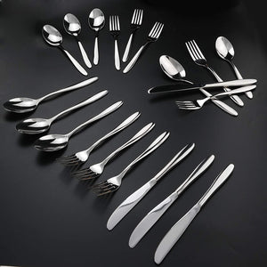 Stainless Steel Flatware Set for 10, 50 Pieces Dinner Table Silverware