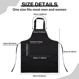 24 Pack Adjustable Bib Apron with 2 Pockets Cooking Kitchen Aprons Black Chef Apron Water Oil Stain Resistant BBQ Work Apron for Women Men Drawing Crafting Outdoors Smock