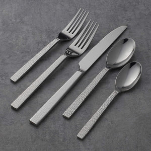 Chefs Table Hammered 45 Piece Everyday Flatware Set, Service for 8, 18/0 Stainless Steel,Silverware Set