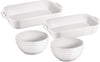 Ceramic 4-Pc Baking Dish and Bowl Set - White