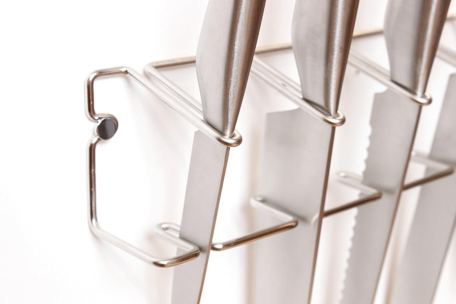 - Knife Block, Stainless Steel, Wall Mounted