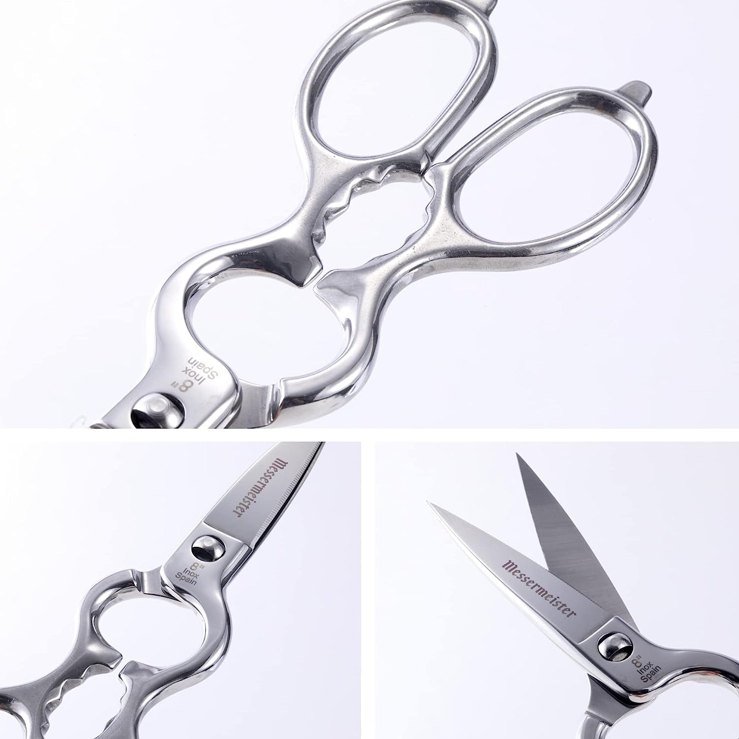 8-Inch Spanish Take-Apart Kitchen Scissors - Hot-Forged Shears from Spain - Inox Stainless Steel