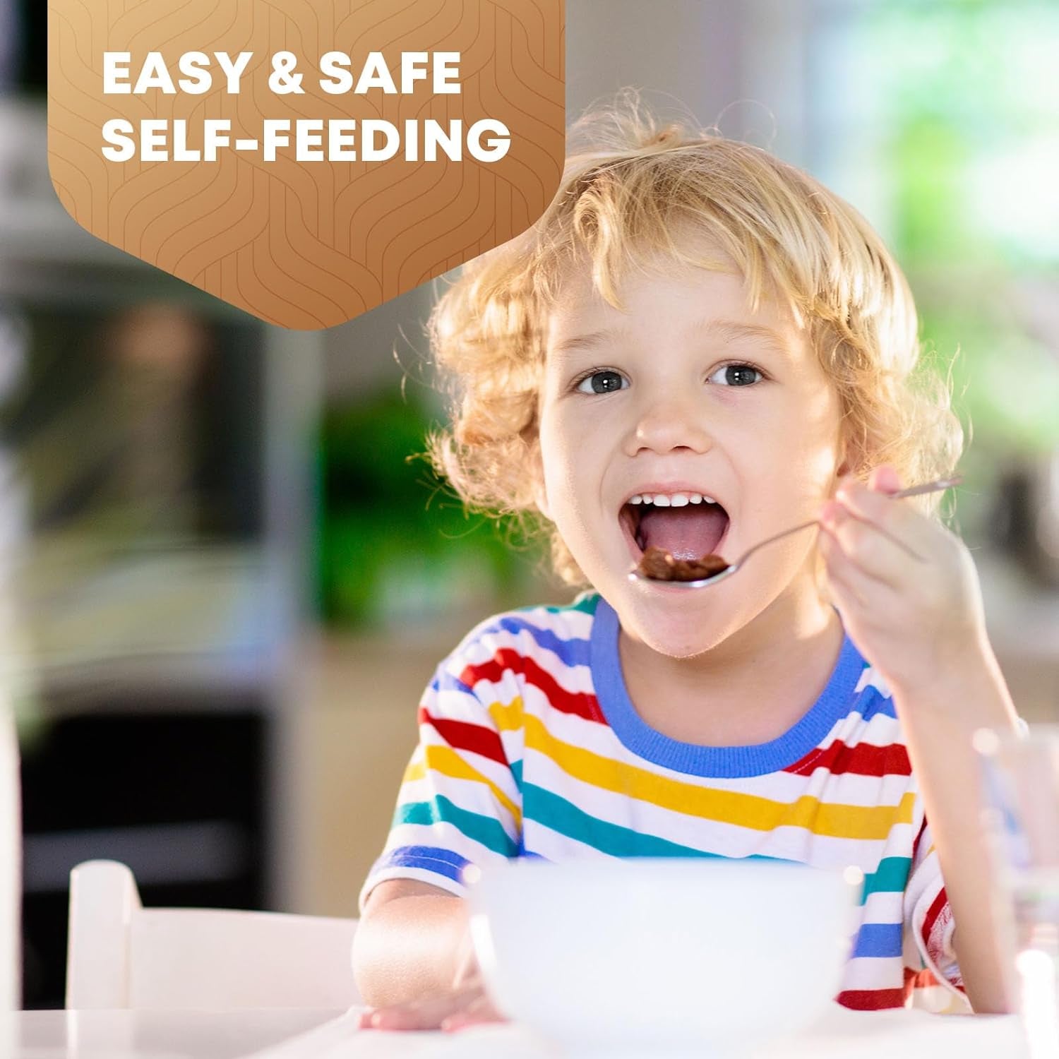 8 Pieces Stainless Steel Kids Silverware Set, Child and Toddler Safe Flatware - 4Pcs Forks and 4Pcs Spoon, Cute Flatware Sets for Self Feeding Safe, Dishwasher Safe