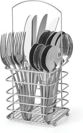 Swirl Sand Piece Flatware Set with Caddy, 16 Count, No Color