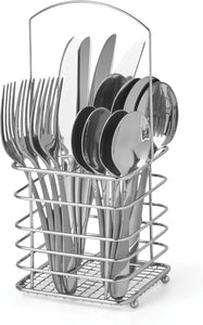 Swirl Sand Piece Flatware Set with Caddy, 16 Count, No Color