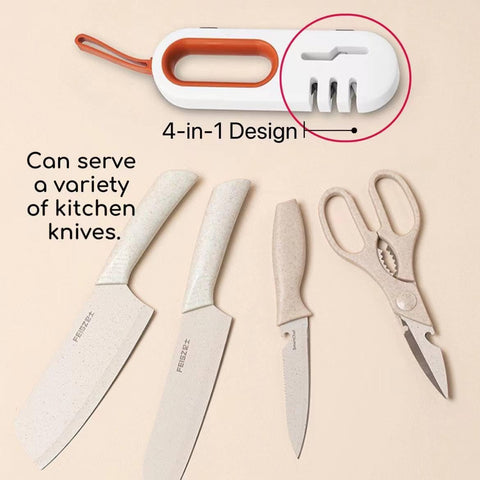 Image of Knife Sharpeners for Kitchen Knives, Kitchen Knife Sharpener with Hanging Ring, Advanced Design Sense Knife Sharpening, Labor-Saving, Non-Slip, Easy to Use and Easy to Store.