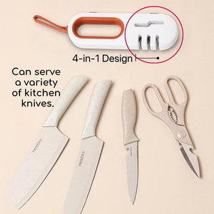 Knife Sharpeners for Kitchen Knives, Kitchen Knife Sharpener with Hanging Ring, Advanced Design Sense Knife Sharpening, Labor-Saving, Non-Slip, Easy to Use and Easy to Store.