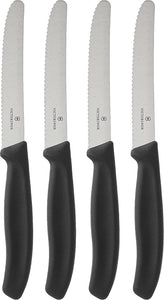 Swiss Army Cutlery Swiss Classic Serrated Steak Knife Set, Round-Tip, 4.5-Inch, 4-Piece