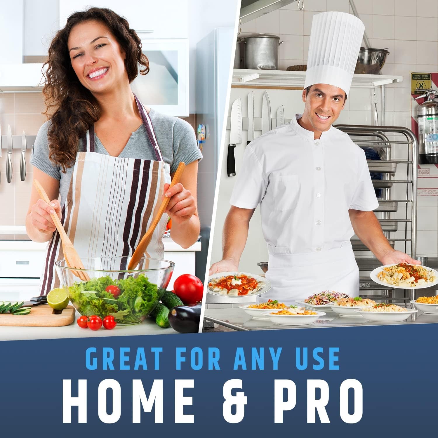 Fridge Applicable Stainless Steel Magnetic Knife Holder with Anti-Slide Upgrade - 22 Inch Professional Double Sided Knife Strip for Refrigerator - Knife Rack/Knife Bar with Powerful Pull Force