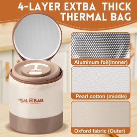 2 Pcs Insulated Lunch Containers Thermal Bento Box with Bag Fork Knife Microwavable Stainless Steel Lunch Box 15.2 Oz 22 Oz Separate Stackable Thermal Food Jar for Adult Kids Men Women(Khaki)