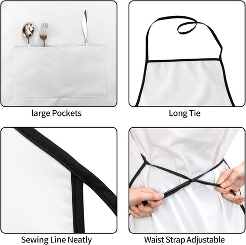 Image of Waterproof Apron with Neck Strap Adjustable Bib for Kitchen Balloon Donut Chef Aprons for Women Men Cooking