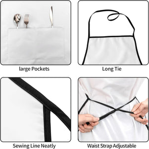 Waterproof Apron with Neck Strap Adjustable Bib for Kitchen Balloon Donut Chef Aprons for Women Men Cooking