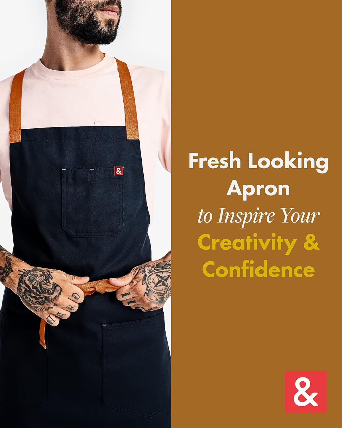 Midnight Blue Crossback Apron - Professional Chef Apron with Pockets and Cross-Back Straps for Cooking & Grilling - Kitchen Aprons for Men & Women - 8Oz 100% Cotton Twill Fabric