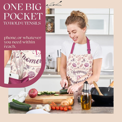 Image of Waterproof Apron for Women with Large Pocket for Cooking & Baking - Oil and Stain Repellent