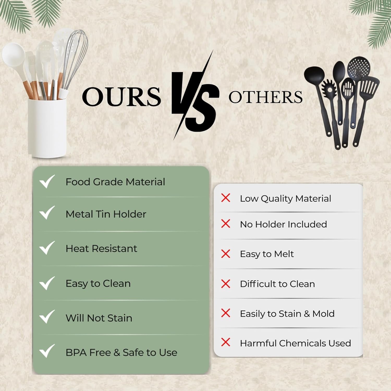 White Silicone Cooking Utensils, White Kitchen Utensils, White Cooking Utensils Set | Silicone Spatula, Tongs, Ladle, Serving Spoons-Non-Stick, BPA Free Kitchen Utensils Set with Holder - 11 Pc