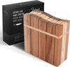 Wooden Kitchen Knife Block - Luxury Hand-Crafted Acacia Wood 8 Slot Storage Block. Can Hold 8 Knives up to 9" Long. Non-Skid, Non-Scratch Rubber Feet