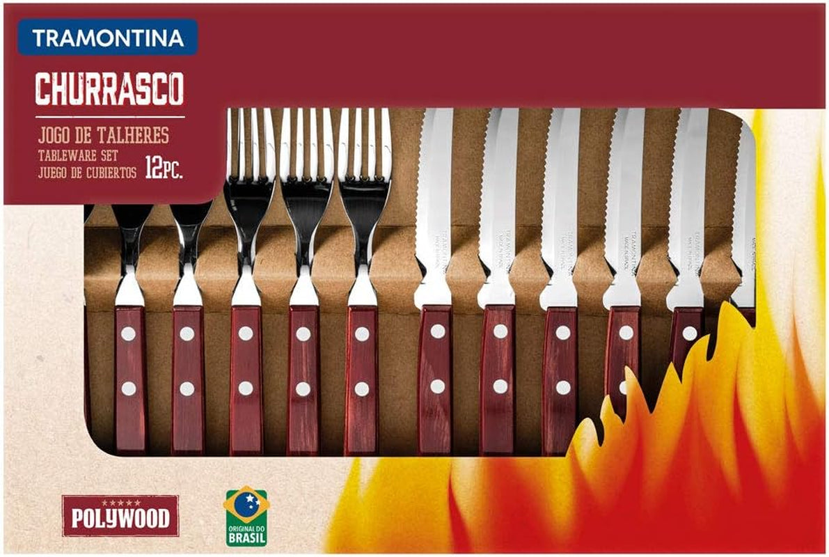 12-Pieces Barbecue Set 6 Knives 6 Forks