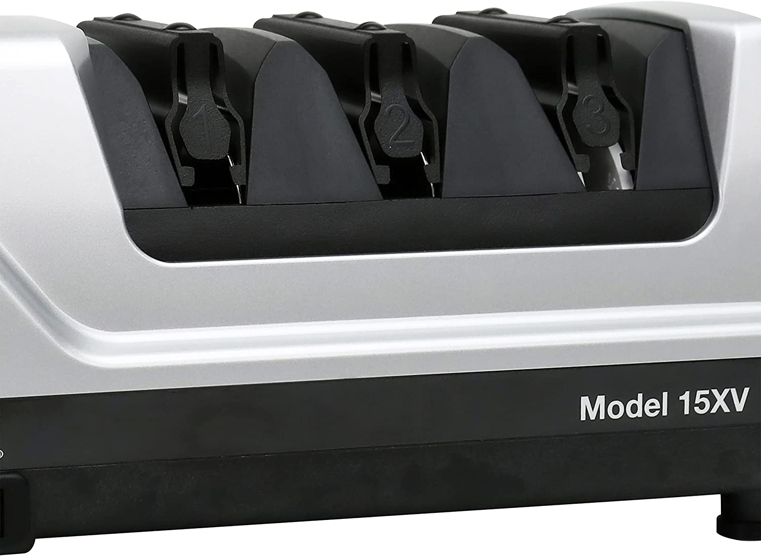 Chef'Schoice Trizor XV Edgeselect Professional Electric Knife Sharpener with 100-Percent Diamond Abrasives and Precision Angle Guides for Straight Edge and Serrated Knives, 3-Stage, Gray