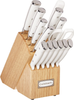 Cuisinart C77WTR-15P Classic Forged Triple Rivet, 15-Piece Knife Set, White