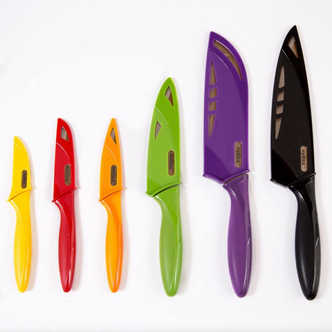 Image of ZYLISS 6 Piece Kitchen Knife Set with Sheath Covers, Stainless Steel