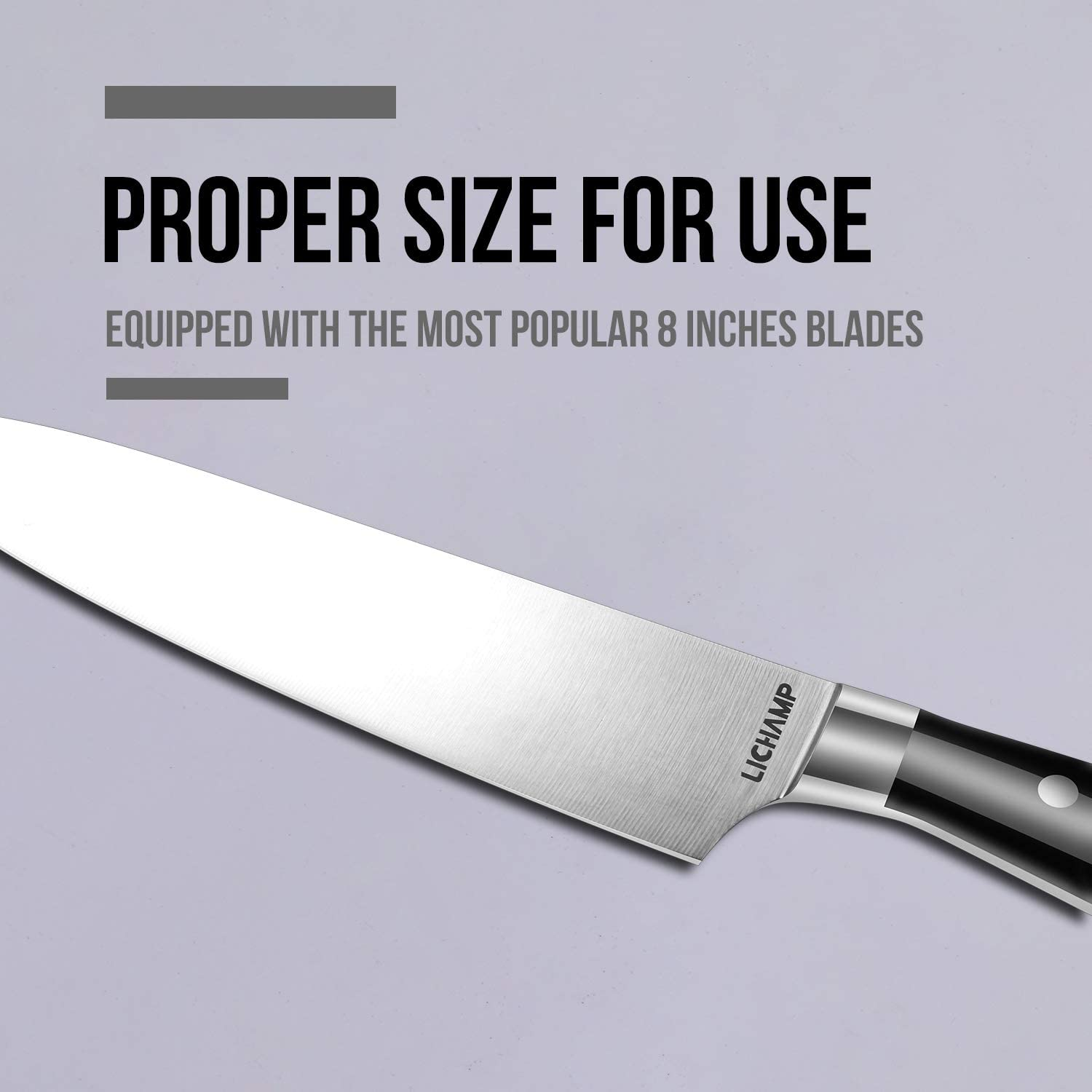 Lichamp Chef Knife, 8 Inches Chefs Knife with Professional Forged Stainless Steel Blade and Riveted Handle