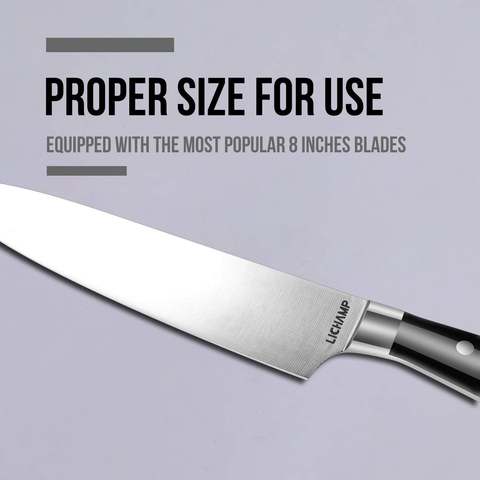 Image of Lichamp Chef Knife, 8 Inches Chefs Knife with Professional Forged Stainless Steel Blade and Riveted Handle
