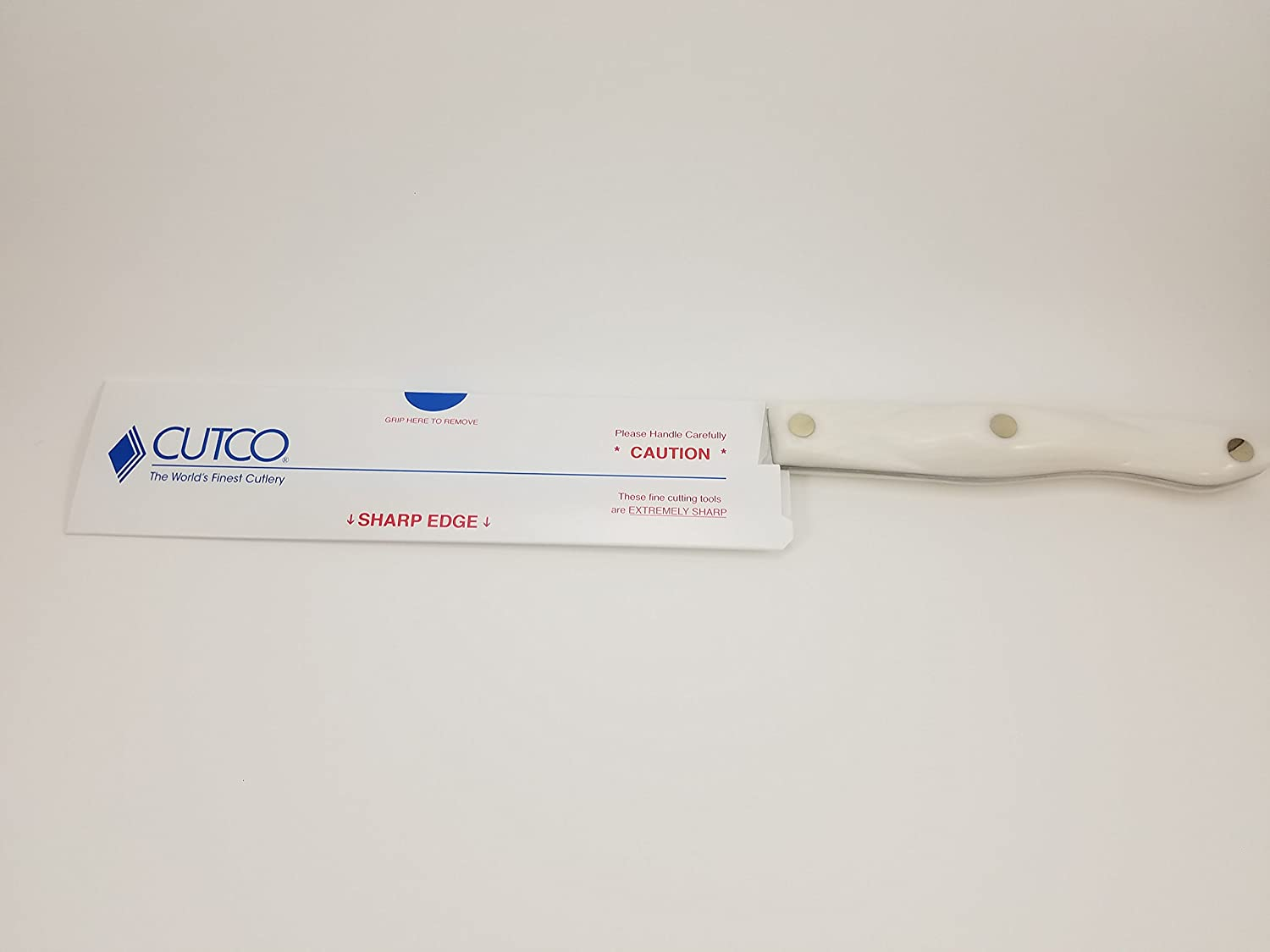 Model 1728 CUTCO White (Pearl) Petite Chef Knife in Factory-Sealed Plastic Bag. 7.75” High Carbon Stainless Blade and 5.5” Handle.