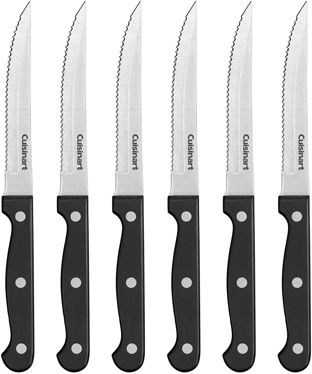 Cuisinart C77TR-6PSK Triple Rivet Collection 6-Piece Steak Knife Set, Black