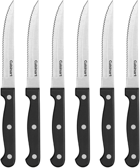 Cuisinart C77TR-6PSK Triple Rivet Collection 6-Piece Steak Knife Set, Black