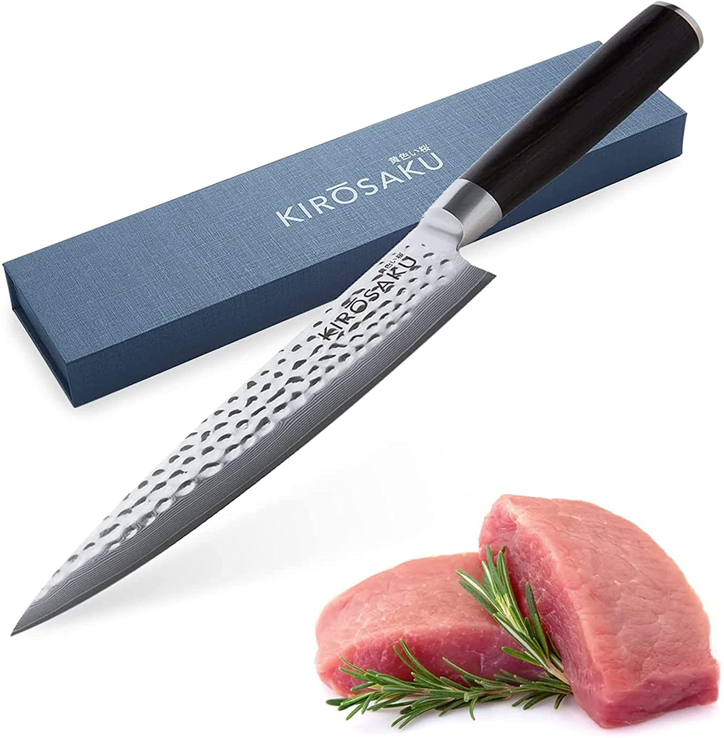 Kirosaku Premium Damascus Kitchen Knife 8 Inches - Extremely Sharp Kitchen Chef'S Knife Made of Damascus Steel and Pakka Wood Handle