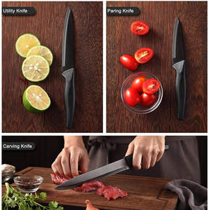 Wanbasion Black Stainless Steel Knife Set, Sharp Kitchen Knife Set Professional, Kitchen Knife Set Dishwasher Safe for Cooking