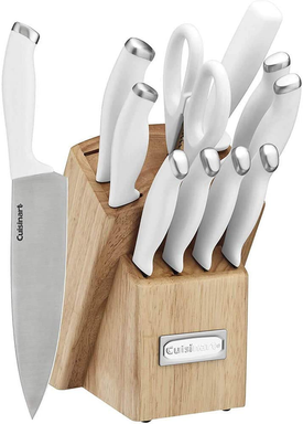 Cuisinart C77SSW-12P Color Pro Collection 12 Piece Knife Block Set, White