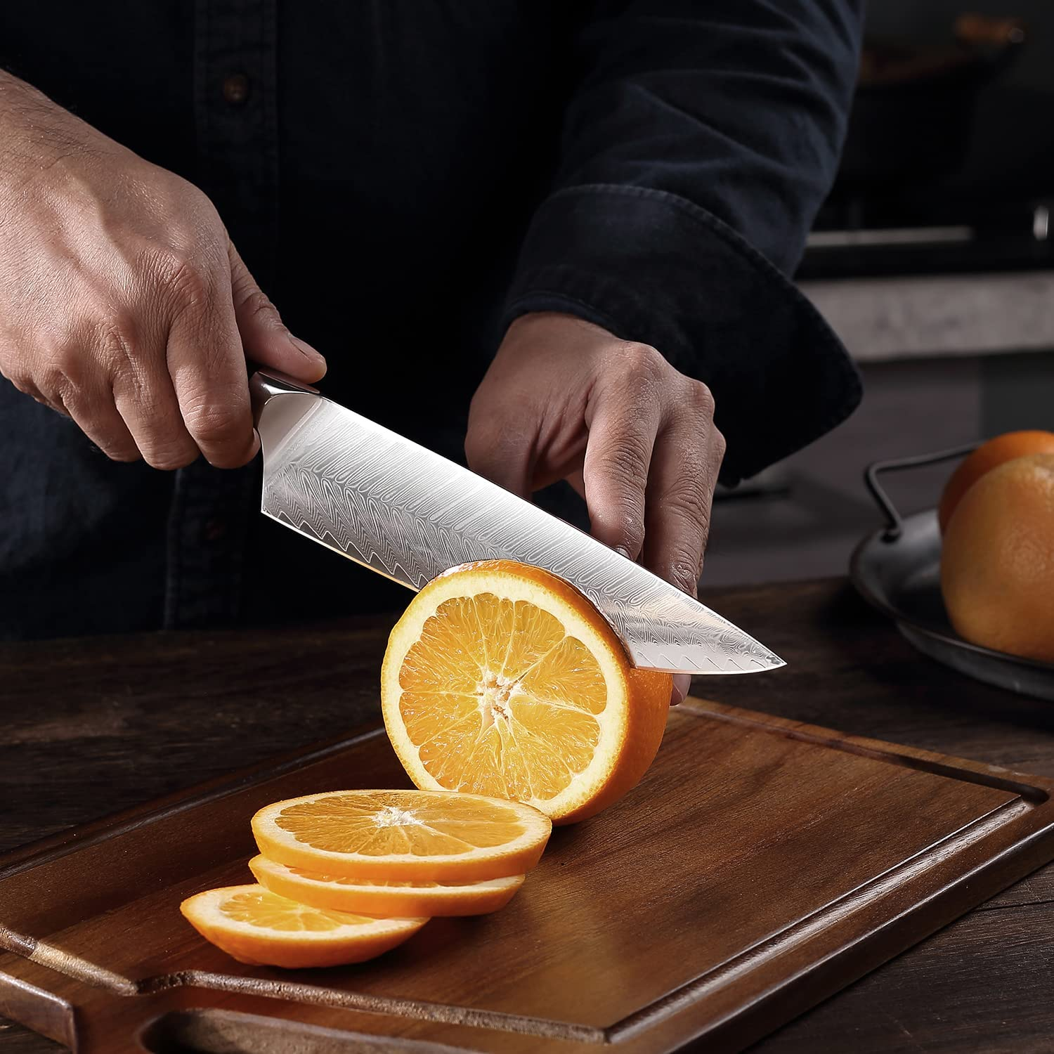 PAUDIN Damascus Chef Knife, 8 Inch Professional High Carbon VG10 Stainless Steel Kitchen Knife, Ultra Sharp Blade Kitchen Knives with Full Tang Ergonomic G10 Handle for Home Kitchen and Restaurant