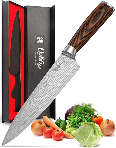 Image of Orblue Chef Knife, 8-Inch High Carbon German Stainless Steel Kitchen Chef'S Knife for Cutting, Chopping, Dicing, Slicing & Mincing – Professional Cooking Knife with Ergonomic Handle & Sharp Blade